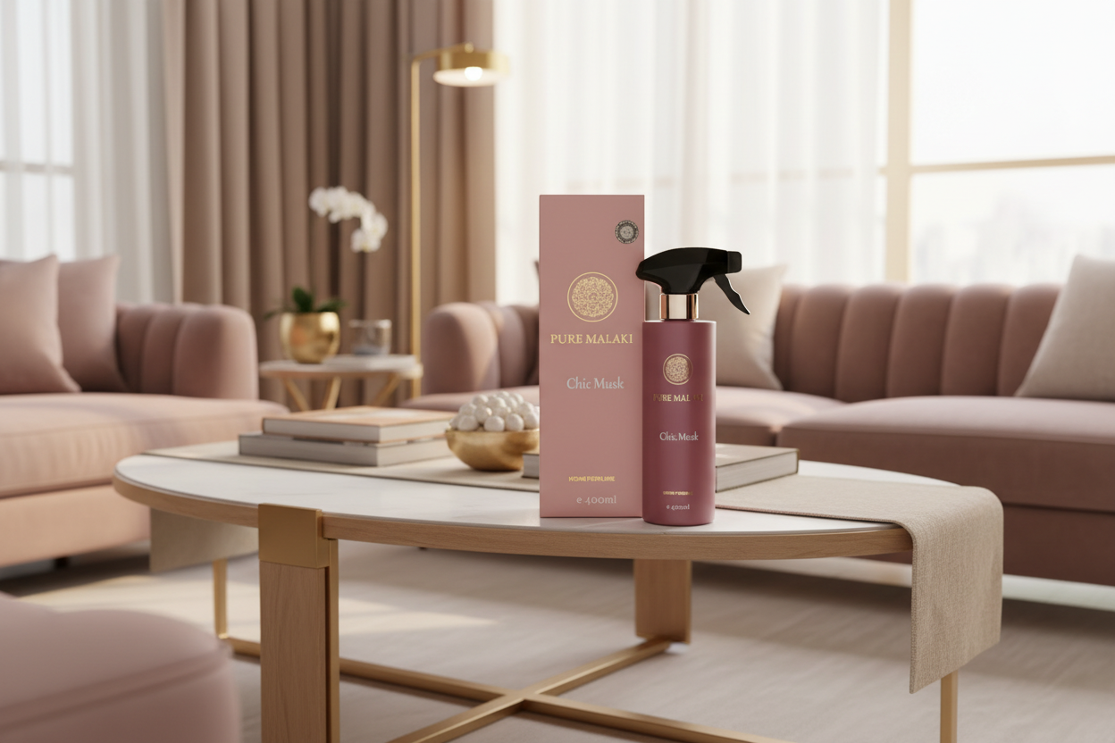 Pure Malaki Chic Musk huisparfum in luxe huiskamer