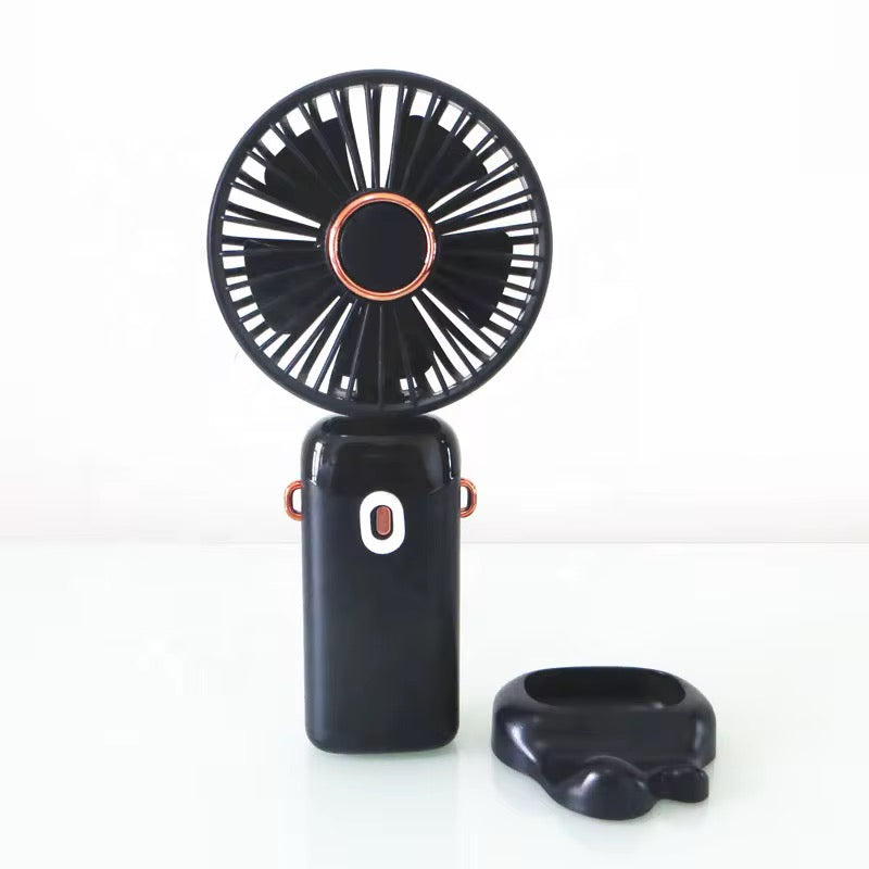 Draagbare mini ventilator navy blauw – meerdere gebruiksmodi