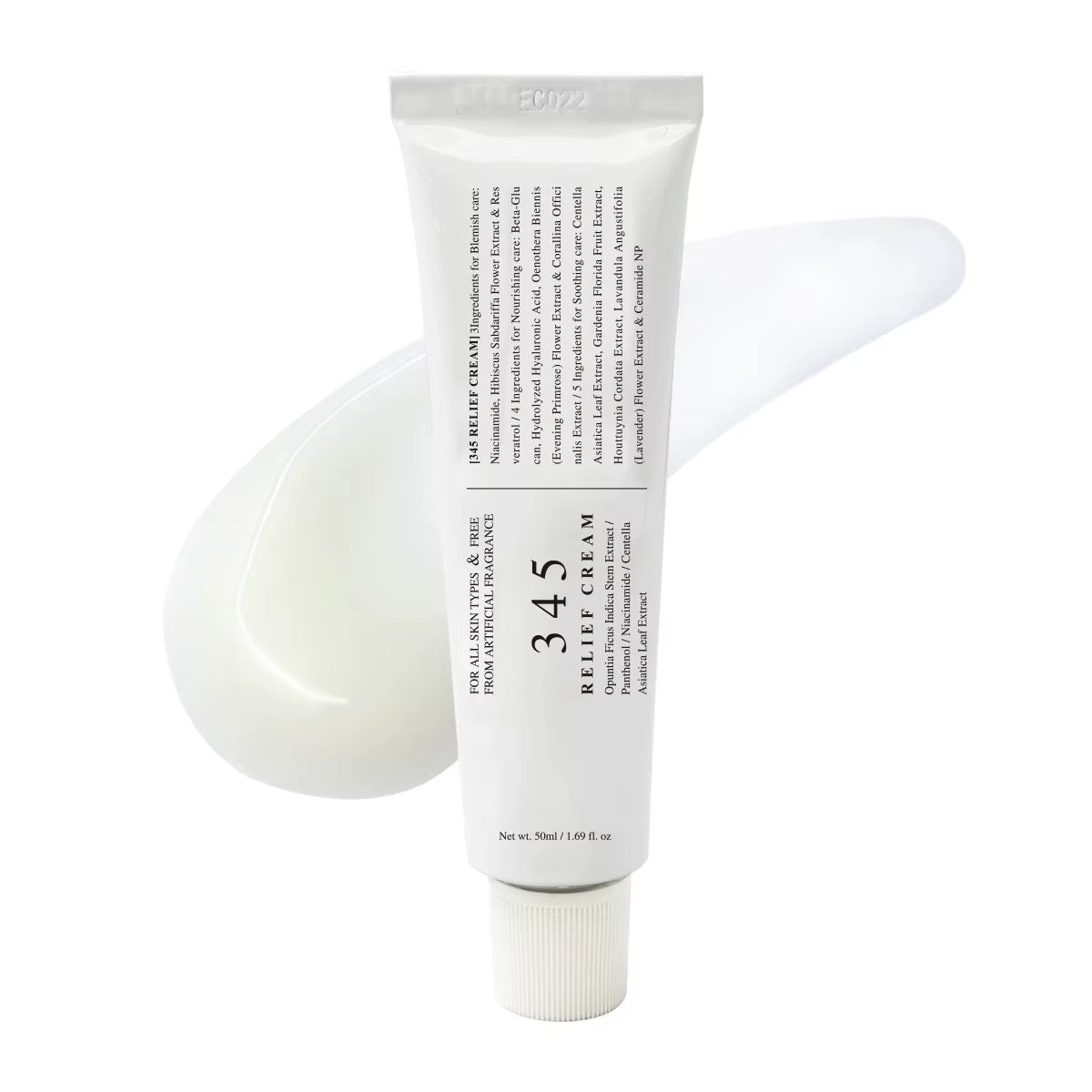 Dr. Althea 345 Relief Cream tube met crème swatch